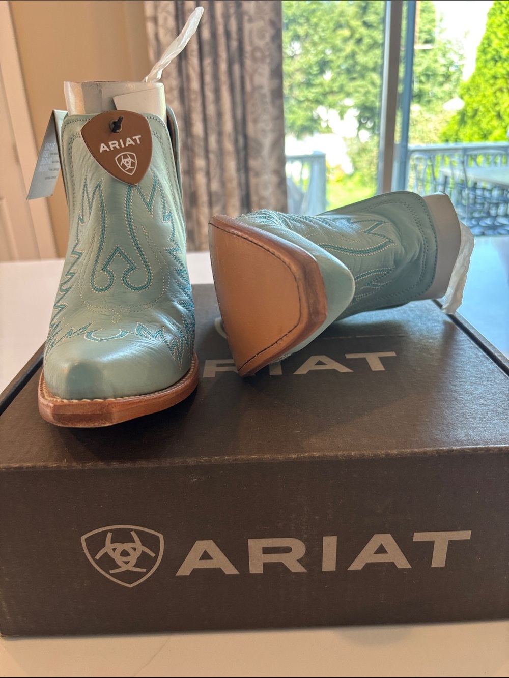 Ariat Women's Dixon Ankle Boots in Tiffany Blue - Picture 8 of 8